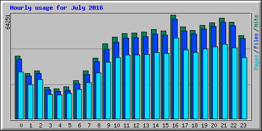 Hourly usage for July 2016