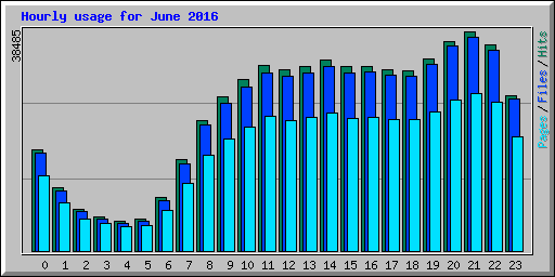 Hourly usage for June 2016