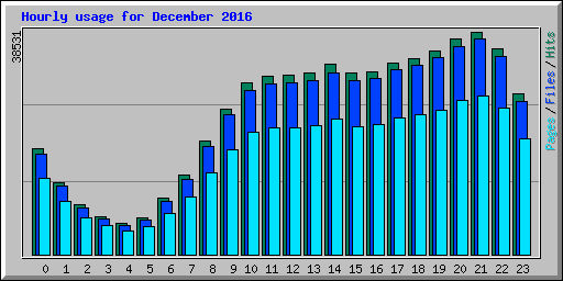 Hourly usage for December 2016