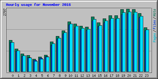 Hourly usage for November 2016