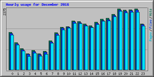 Hourly usage for December 2016