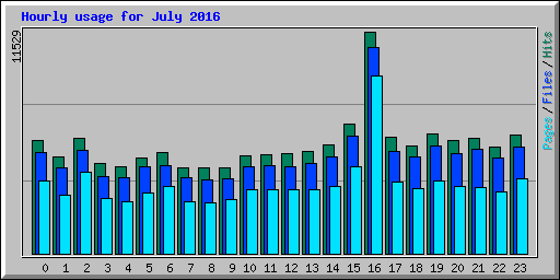 Hourly usage for July 2016