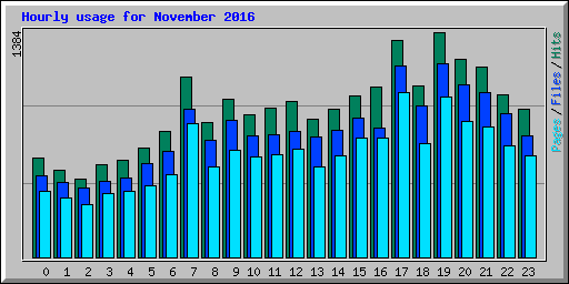 Hourly usage for November 2016