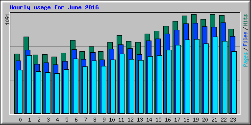 Hourly usage for June 2016