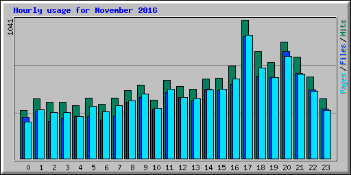 Hourly usage for November 2016