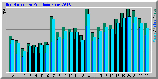 Hourly usage for December 2016