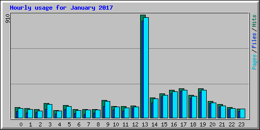 Hourly usage for January 2017