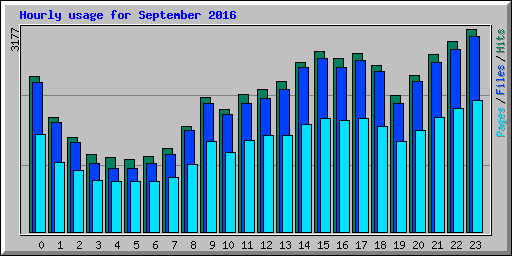 Hourly usage for September 2016