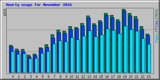 Hourly usage for November 2016