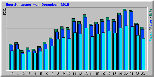 Hourly usage for December 2016