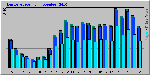 Hourly usage for November 2016