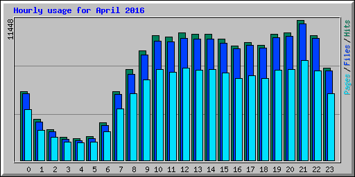 Hourly usage for April 2016