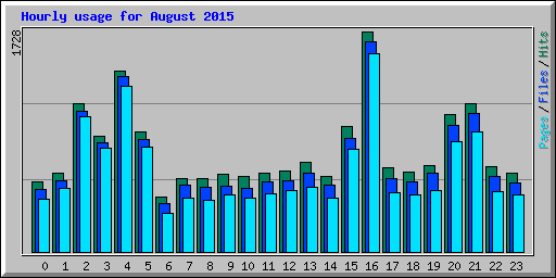 Hourly usage for August 2015