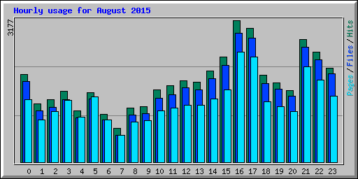 Hourly usage for August 2015