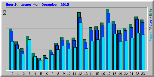 Hourly usage for December 2015