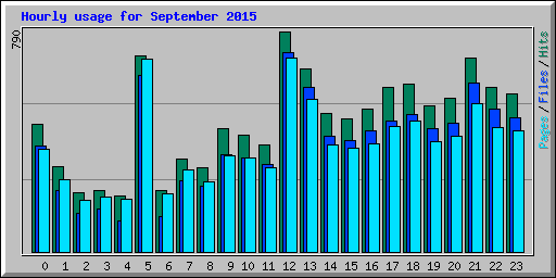 Hourly usage for September 2015