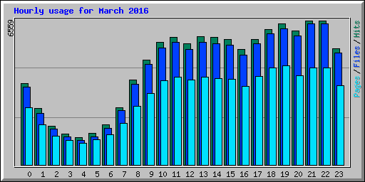 Hourly usage for March 2016