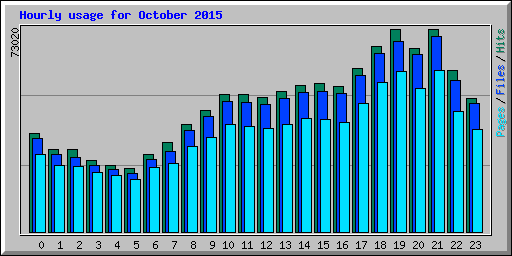 Hourly usage for October 2015