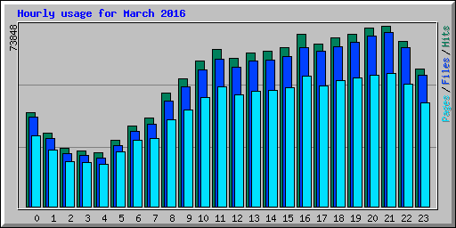 Hourly usage for March 2016