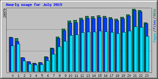 Hourly usage for July 2015