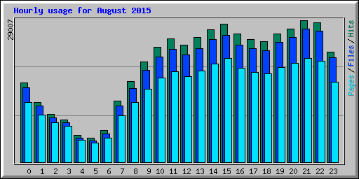 Hourly usage for August 2015