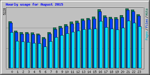 Hourly usage for August 2015