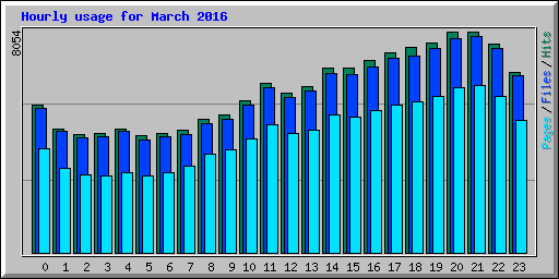 Hourly usage for March 2016