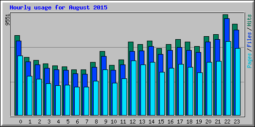 Hourly usage for August 2015