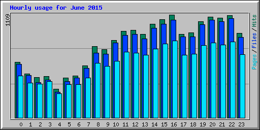 Hourly usage for June 2015