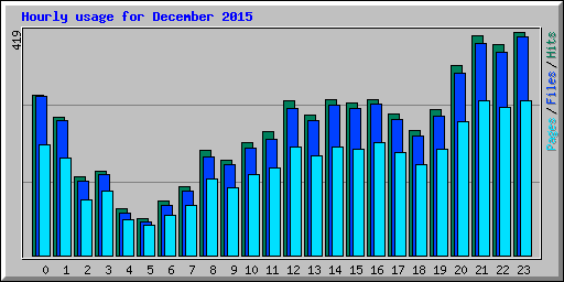 Hourly usage for December 2015