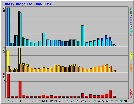 Daily usage for June 2024