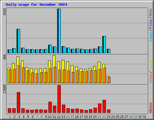 Daily usage for December 2024