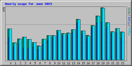 Hourly usage for June 2023