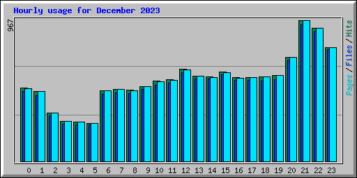 Hourly usage for December 2023