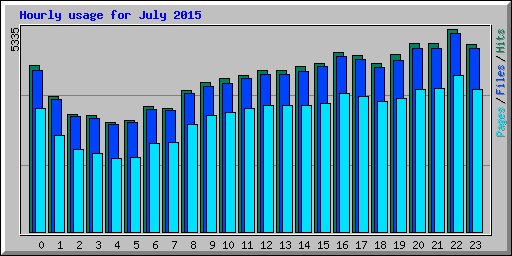 Hourly usage for July 2015