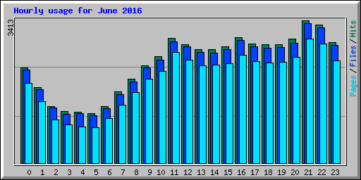 Hourly usage for June 2016