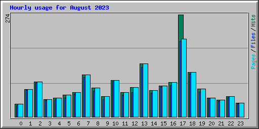 Hourly usage for August 2023