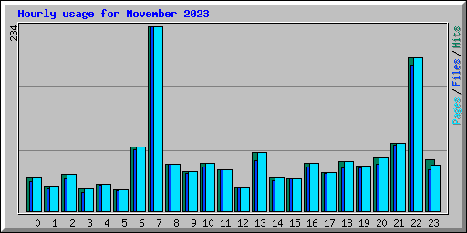 Hourly usage for November 2023