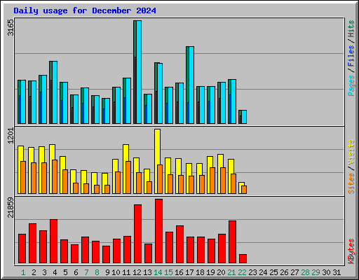 Daily usage for December 2024