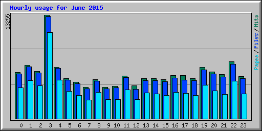 Hourly usage for June 2015