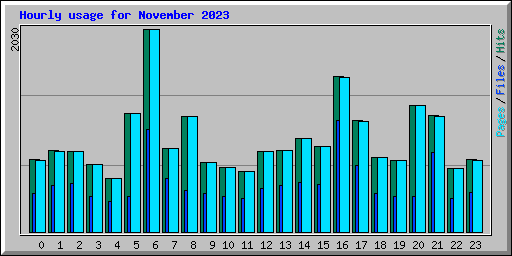 Hourly usage for November 2023