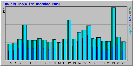 Hourly usage for December 2023