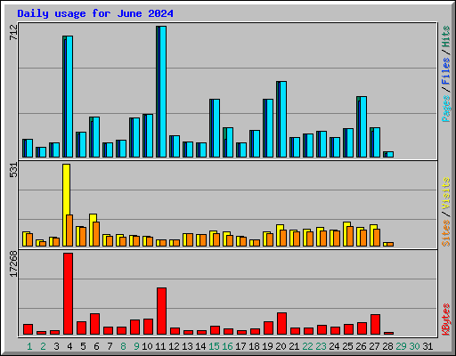 Daily usage for June 2024