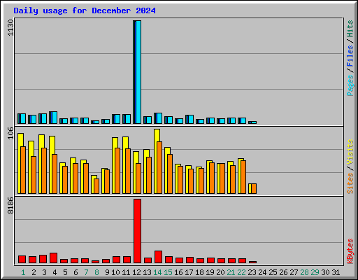 Daily usage for December 2024