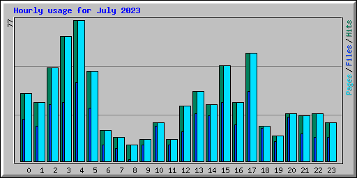 Hourly usage for July 2023