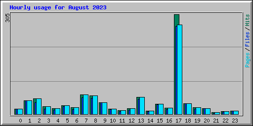 Hourly usage for August 2023