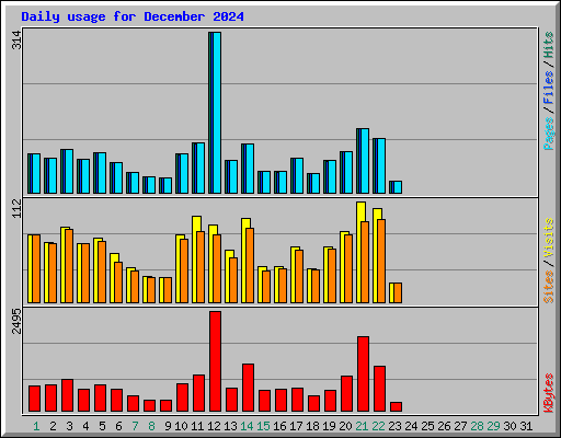 Daily usage for December 2024