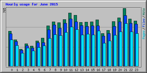 Hourly usage for June 2015