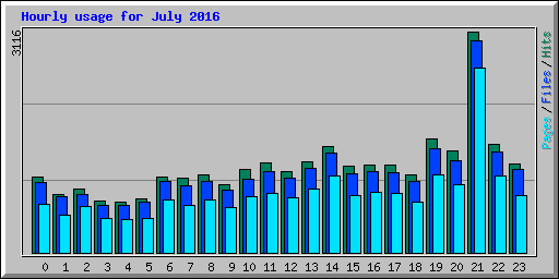 Hourly usage for July 2016