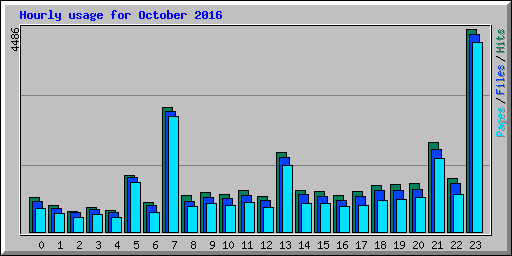 Hourly usage for October 2016